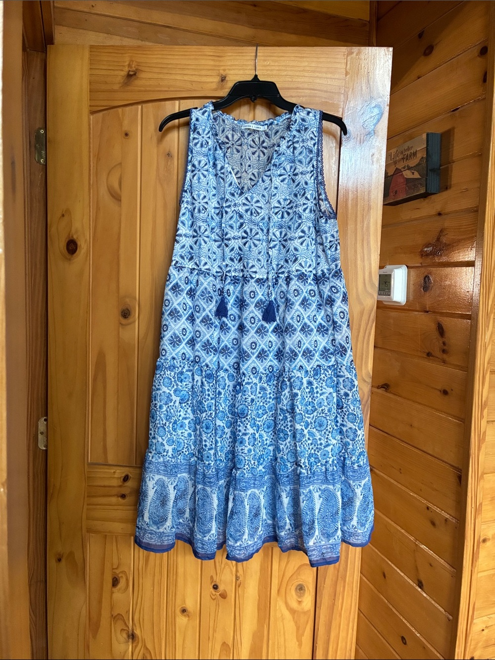 Figuroe & flower cotton resort tassle dress